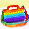 Party Favorit Butterfly Enkel Dimple Chain Cross Bag Fidget Leksaker Push Bubble Antistress Children Toy Keychain Wallet