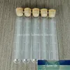50 pcs 16x100mm Tubos de ensaio de plástico transparente com tampas e escala de rolhas, tubo de chá perfumado vazio, vial de presente de casamento