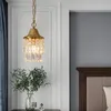 American Retro Crystal Droplight French Creative Lamp personlighet Ange ett restaurangbord Ljus lyxhem för T -hängslampor