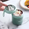 Mini termisk lunchlåda matbehållare med sked rostfritt stål vaccum kopp soppa isolerad taza desayuno portatil 210709