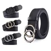 Cinture Donna Designer di lusso Marca Ampia moda classica Cintura in pelle PU Cinturino regolabile con doppia fibbia ad anello tondo nero