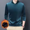 Mens V Neck Velvet Sweatshirt Män Märke Elegant Stil Män Velour Sweatshirts Mysig Varm Casual Base Kläder Sweat Homme 210522