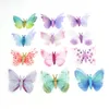 100PCS Gradient Glitter Organza Tyg Butterfly Appliques 5cm Translucent Chiffon Butterfly för Party Decor, Doll Embellishment 210408