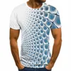 T-shirt da uomo 2021 T-shirt casual alla moda 3D Swirl stampato Summer O-Collo Manica corta divertente quotidiana