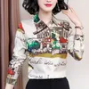 Coreano Vintage Floral Blusas Mujer de Moda Chiffon Blusa Mulheres Quadrado Collar Tops Plus Size 3XL Senhoras 8111 50 210510