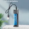 Enkele een slotbatterijladers met USB -kabel 20 Lion Oneslot Lithium Battery Smart 6 Protection gebruiken voor 18650 20700 266504001485