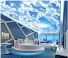 Carta da parati personalizzata 3D Zenith Murale Fashion Moderno Bello Blu Cielo Blu e Nuvole Bianca Pittura del soffitto Della Pittura del soffitto Delle carte Decorazione della casa