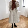 Vinter mode eleganta kvinnor dunjacka kvinnlig mittlängd smal midja över-the-knä lätt vit anka casual coat 210520