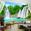 Murale personalizzato Foto 3D wallpaper in rilievo non tessuto waterfall Paesaggio soggiorno TV sfondo decor impermeabile