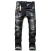 Hommes Denim Jeans Black Ripped Pants Meilleure version Skinny Broken H2 Italie STLYE Vélo Vélo ROCK ROBAN REVAL