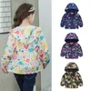 Sale!children Summer Thin Printed Jacket Spring Long Sleeved Cartoon Hooded 2-6Y Boy Girl Cute Zipper Shirt Windbreaker 211011