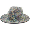 女性の帽子パナマワイドブリムラグジュアリークリスタルダイヤモンドの帽子男性グリーンレッドブラック装飾ヒップホップジャズFedora Hat Gorras Para Mujer