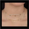 Kettingen Kettingen Hangers Sieraden Gedelicaat Dainty Klassieke Fijne Sterling Sieraden Tiny Hollow Charm Dunne Sier Link Chain Star Choker Necklace