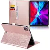 Shockproof Tablet Case for iPad 10.2 Mini 6/5/4 Air 3/2/1 Pro 11/10.5/9.7 inch Sunflower Embossing PU Leather Flip Kickstand Cover with Cards Slots