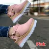 Dames Mode Wedge Slippers Hoge hak Gesp Enkel Topkwaliteit Canvas Schoenen Casual Decoratieve Rubberen Zool Open Teen Wild Comfortabele Sandalen