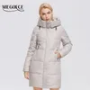 Miegofce Winter Women Mid-Długotę Płaszcz Z Kapturem Projekt Utrzymanie Ciepła i Wiatroszczelna Parka Zipper Luźne Kurtki damskie D21647 211221