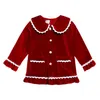 Children Red Nightdress Velvet Pajamas Sets Kids Girls Sleepwear Clothes Sleep Suit