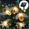 5M Solar Lights String 20 Led Honey Bee Shape Solar Powered Fairy Lights For Outdoor Home Garden Fence Summer Decoration 211122