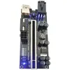 Ver 010s Plus PCIE 009s مع 6 بطاقة LED PCI Express 1x إلى 16x موسع محول GPU RISER