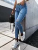 Style Européen et Américain Femmes Casual Mode Jeans Taille Haute Confortable Stretch Wash Dames Denim Pieds Pantalon WS30 210809