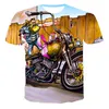 Homens camisetas 2022 T-shirt masculino e camisa modelada de motociclismo, anime homem da rua 3D, verão,