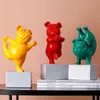 Lovely Yoga Francuski Bulldog Statua Resin Figurek Nordic Creative Cartoon Animals Sculpture Children Decor Crafts 210823