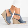Droppe kvinnor sandaler sommar 2021 kilar skor för buty damskie sapato feminino svart damer sandalier