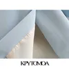 Kpytomoaの女性のファッションオフィスはダブルブレストブレザーコートビンテージ長袖バックベント女性の上着シックなトップス211019