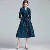 Pista di moda Stilista Inverno Jacquard Donna Lungo Trench con cintura Giacca a vento Cappotto da donna Abbigliamento coreano 210513