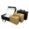 Boîte-cadeau en papier kraft écologique Boîtes d'emballage en carton pliables noires / brunes adaptées aux chaussures de vêtements SN2206