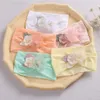 15771 Europe mode infantile bébé Nylon bandeau fleurs enfants élastique large bandeau enfants doux chapeaux bandeaux 5 couleurs