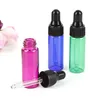 1000 pièces coloré 1 ml 2 ml 3 ml 5 ml vide Mini verre échantillon compte-gouttes bouteilles avec compte-gouttes couvercles noirs pour huile essentielle SN2773