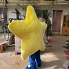 Profissional Amarelo Cinco-Mainted Estrela Mascot Traje Halloween Natal Fantasia Vestido Dos Desenhos Animados Personagem de Desenhos Animados Terno Carnaval Unisex Adultos Outfit
