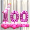 Other Event & Party Supplies Festive Home Garden 32Inch Foil Birthday Balloons Gold Sier Blue Number 0-9 Helium Happy Wedding Decoration Kid