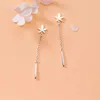 Eexquisite Tree Maple Leaf Long Chain Drop Earrings for Women Unique Design 925 Sterling Silver Fashion Stylish Jewelry 210707