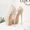 Mary Jane Lace Peep Toe Pumps 2021 Platforma Stiletto Ultra High Heels Wedding Party Buty na letnią sukienkę obuwia