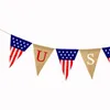 USA Swallowtail Banners Independence Day String Drapeaux Lettres Bunting Banner 4th of July Party Décoration HHC7583