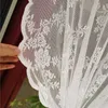 Tende trasparenti bianche morbide Tenda di pizzo per cucina Soggiorno Camera da letto Tulle per finestre Trattamento Decorazioni per matrimoni Tende drappeggiate 210712