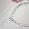 Fashion leisur jewelry necklaces choker Lady Women Brass 18K Gold Plated Setting Full Diamond Snake Shape Wide Chain Dinner Neckla257U