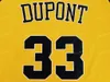 SJ Men Basketball Jason 33 Williams High School Dupont Jerseys Team Color Yellow Emlleckery и Sewing Herasting Отличное качество