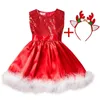 Vestidos de menina bebê vestido de Natal para meninas vermelho xmas festa princesa traje santa claus crianças feliz ano roupa presentes 2 3 4 5 6 anos