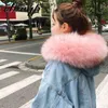 Fashion Women Short Denim Jacket Autumn Winter Plush Warm Fluffy Fur Collar Hooded Bomber Jeans Jackets Women Coat High Quality 211109