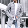 Men's Sweaters Men's 2022 European And American Winter Knitwear Ribbed Jacquard Solid Color Lapel Casual Loose Cardigan Windbreaker