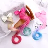 Colorful Bow Knot Hairpiece Hair Clips Barrettes Wig Girls Children Hairs Extension Bobby Pin Clasp Birthday Cosplay Fashion Jewelry Will and Sandy Red Purple Blue