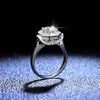 1 Moissanite Diamond 925 Sterling Silver Four-claw Square Wedding Ring Women Jewelry