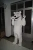 Prawdziwy obraz biały polarny niedźwiedź maskotka kostium fantazyjna sukienka na Halloween Carnival Party Party Dostosowywanie
