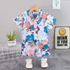 2021 Summer Style Children Clothing Sets Short-sleeved Shorts Suit Fashion Boys White Orange Series Thin Section Cotton Wear