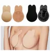 Lady Push Up Bra Strapless Invisível Invisível Auto Adesivo Bocal de Silicone Cobertura adesivos Rabbit Auricular Caixa-Levantando Capota