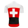 Caskyte 2021 Sport Team Retro Cykling Jersey Röd Män Sommar Schweiz Bike Wear Clothing Flag Road Mountain Pro Racing Wear