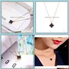 Pendant Necklaces & Pendants Jewelry Temperament Female 18K Clover Necklace Champagne Color Gold Tanabata Valentines Day Gift Clavicle Chain